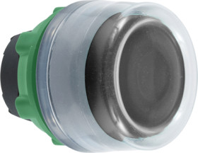 Pushbutton, with protective cap, unlit, groping, waistband round, black, front ring light gray, mounting Ø 22 mm, ZB5APA2C0