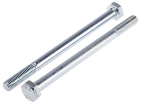 Śruba z łbem sześciokątnym gwint M10 150mm skok 1.50mm Stalowe Sześciokątny Powlekane jasnym cynkiem RS PRO