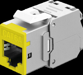 77950 Keystone module, Cat.6a STP, RJ45 socket / LSA, yellow
