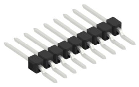 Pin header, 9 pole, pitch 2.54 mm, straight, black, 10050463