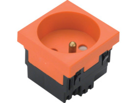 tehalit.GB-EG Gniazdo 2P+Z 33° 1-krotne 45x45mm bezhalogenowe pomarańczowy EER1332004 HAGER