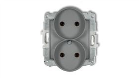 Icon Mechanizm Gniazda Podwójnego Do Ramki Bez Uziemienia 2X2p (Bez Przesłon...