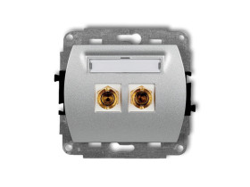 TREND Gniazdo głośnikowe pojedyncze (typu banan - czerwony i czarny pozłacany 4 mm2 skręcany) srebrny metalik 7GG-4 KARLIK