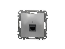 SEDNA DESIGN & ELEMENTS Gniazdo komputerowe RJ45 kat.5e UTP srebrne aluminium SDD113451 SCHNEIDER ELECTRIC
