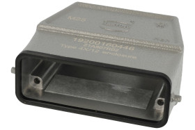 Obudowa złącza; Han A; 19200160446; 16A; metal; proste; na przewód; wyjście na dławnicę M25; do 1 klamry; 1 górne wyjście przewo