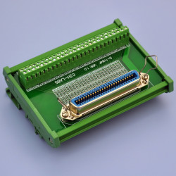CZH-LABS DIN Rail Mount 50-Pin 0.085" Centronics Female Ribbon Connector Interface Module, Screw Terminal Block Breakout Bo