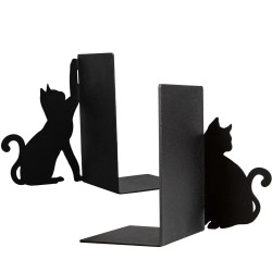 Podpórki do książek metalowe czarne KOTY zestaw