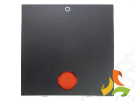 BERKER B.KWADRAT Klawisz z czerwonym podświetleniem do wyłączników 2- i 3-biegunowych z nadrukiem "0" antracyt mat 16241606 HAGE