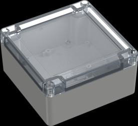 6U07121206139 Industrial housing, 119.8 x 119.8 x 60.1mm, IP66/IP68, light gra
