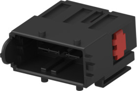 Plug, unequipped, 12 pole, straight, 2 rows, black, 284858-1