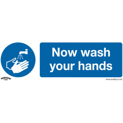 Worksafe SS5P1 Mandatory Safety Sign - Now Wash Your Hands - Rigid Plastic