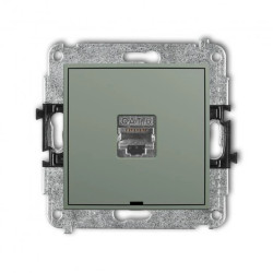 MINI Mechanizm gniazda komputerowego pojedynczego 1xRJ45, kat. 5e, ekranowany, 8-stykowy, bez opisu szałwiowy 61MGKBO-1e