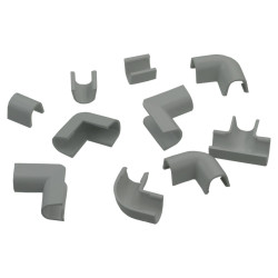 10szt Komplet złączek prostych i narożników blister Cablefix 2201 szary 8x7mm Inofix 3210-7