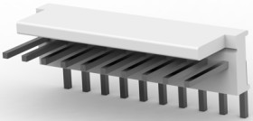 Pin header, 10 pole, pitch 2.54 mm, angled, natural, 1-640455-0