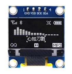 Wyświetlacz OLED 0.96 cala I2C IIC 4 PIN Biały (ARD-OLED96-4WH)