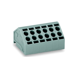 WAGO 806-108 8 Pole 16 Conductor 5mm 10A 45&#xB0; PCB Terminal Bl for Pin Strip Grey