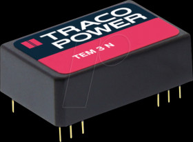 TEM 3-2423N DC/DC converter, TEM 3 series, 3 W, 24±10%/±15 VDC, DIP