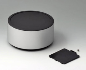 Aluminum enclosure, (Ø x H) 140 x 70 mm, black (RAL 9005), IP40, ER146059