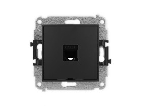 ICON Mechanizm gniazda komputerowego pojedynczego 1xRJ45 kat.5e 8-stykowy bez pola opisowego czarny mat 12IGKBO-1 KARLIK
