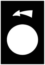 Etykieta, 30x40mm, czarny, slew left, slow-fast ZB2BY2924