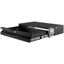 Szuflada z zamkiem do szafy RACK 19" 2U 270mm czarna na narzędzia, sprzęt i dokumenty