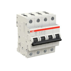 Wyłącznik nadprądowy MCB, Typ K, 4-biegunowy, 13A, 400V, 125V, ABB, S200M