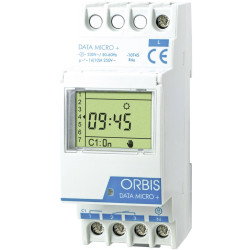 ORBIS OB172012N DATA MICRO&#x2B; 230V DIN Rail Digital Timer 250V AC