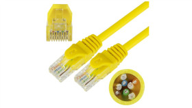 Patchcord Utp Kat.5E Kabel Sieciowy Lan 2X Rj45 Linka Żółty 0,25M Neku
