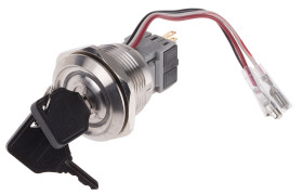 Wyłącznik kluczykowy IP40, SPDT, 5 A 2-Way, -20 → +55°C