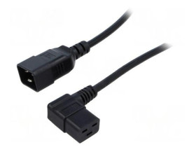 WN116-3/15/0.5BK Kabel: 3x1,5mm2, IEC C19 żeński kątowy,IEC C20 męski, 0,5m