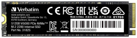 Dysk wewnętrzny SSD NVMe/PCIe M.2 512 GB Verbatim Vi5000 M.2 NVMe PCIe 4.0 x4 Produkt nowy