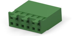 Socket housing, 12 pole, pitch 2.54 mm, straight, green, 925370-6