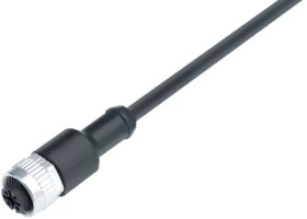 Sensor actuator cable, M12-cable socket, straight to open end, 5 pole, 2 m, PUR, black, 4 A, 77 4430 0000 50005 0200