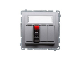 SIMON BASIC Gniazdo głośnikowe pojedyncze z polem opisowym (moduł) srebrny mat BMGL3101/43 KONTAKT SIMON