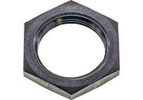 AO000663 Akcesoria optyczne, nakrętka sześciokątna, M18x1, Ø24 mm, wykonany z tworzywa sztucznego (ABS)