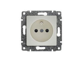 VENA Gniazdo pojedyncze z uziemieniem z przesłoną torów prądowych bez ramki krem 510334 KOS
