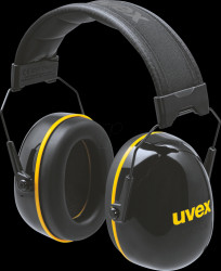 2630020 uvex earmuffs, black, yellow SNR 33 dB, size L, M, S