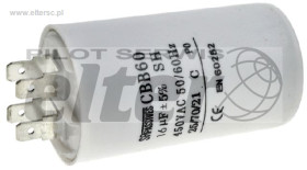 Kond. silnikowy rozruch. 16uF 450V konektor