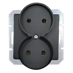 MAGIC Gniazdo podwójne B/U czarny mat GPt-5 M moduł CZ/MAT