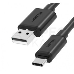 UNITEK Kabel USB 2.0 A / typ-C (wtyk / wtyk) QuickCharge 2.0 czarny 1m