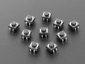 Adafruit Tactile Switch Buttons (12mm square, 6mm tall) x 10 pack