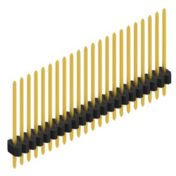 Pin header, 22 pole, pitch 1.27 mm, straight, black, 10060570