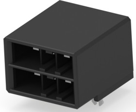 Pin header, 6 pole, pitch 5.08 mm, angled, black, 1-178139-5