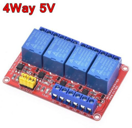 MODUŁ 4 PRZEKAŹNIKÓW 5V Z SEPARACJĄ OPTYCZNĄ ZE ZŁĄCZAMI ŚRUBOWYMI (MOD-19405)