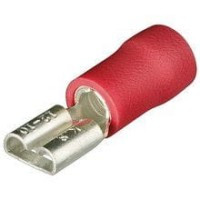 KON-IZ-ZR/5 Konektor w izolacji żeński 6,4 mm czerwony, przewód 0.5-1.0mm2 - kpl. 5 szt.