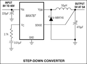 5V/3.3V/3V 5A Step-Down, PWM, Switch-Mode DC-DC Regulators