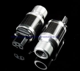 Wtyk zasilający C13 Aluminium Carbon