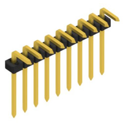 Pin header, 9 pole, pitch 2 mm, angled, black, SLY30829G