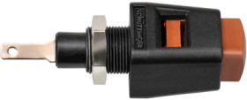 Quick pressure clamp, 12.5 mm, brown, 30 VAC/60 VDC, 5 A, flat plug/solder connection, nickel-plated, ESD 6554 / BR
