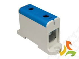 Zacisk WLZ35P/95/n Al/Cu złączka przelotowa na szynę TH35 do podłoża niebieska Cu245A Al220A 48.595 ELEKTROPLAST